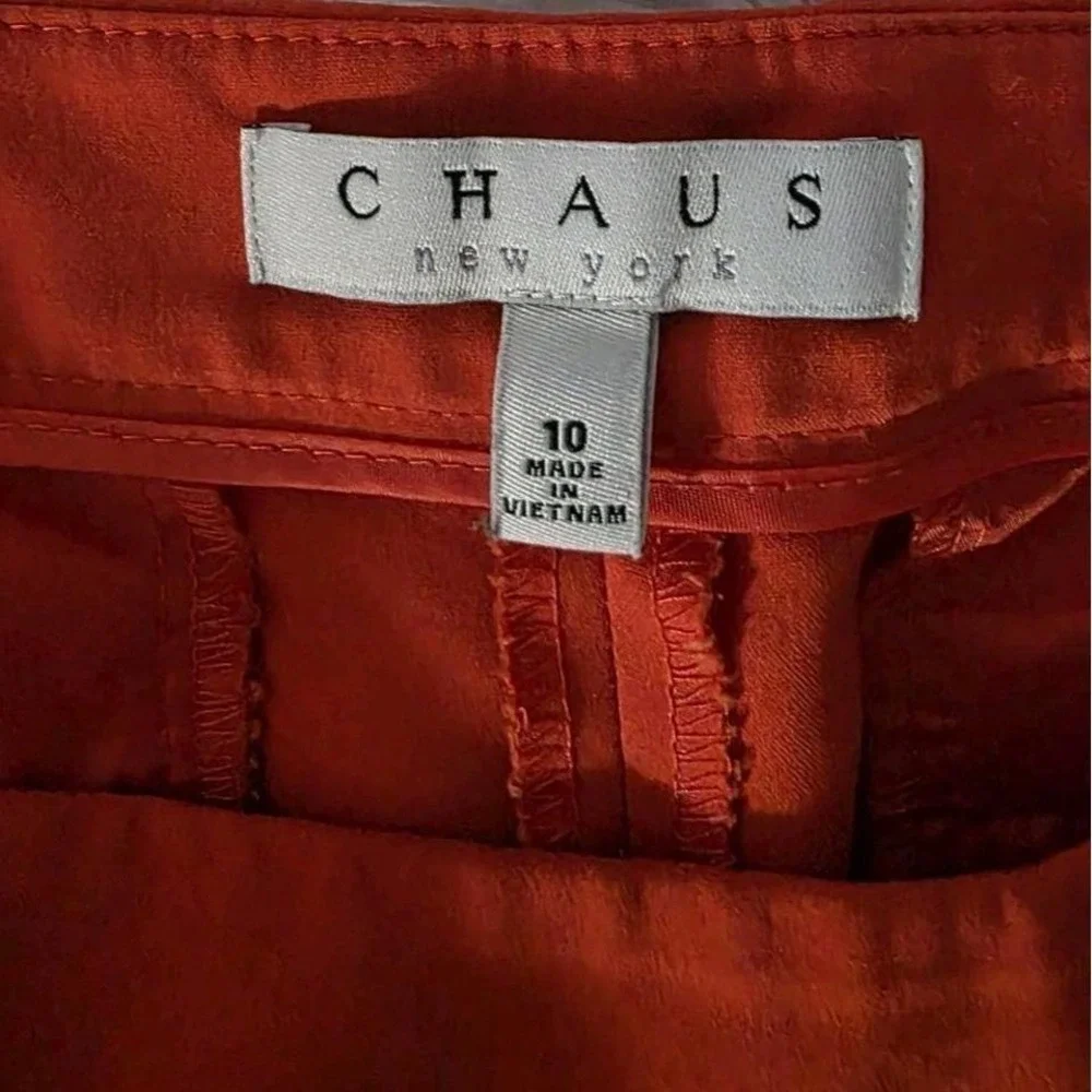 Chaus Pants Womens‎ 10 Orange Stretch Straight Leg Ankle Career